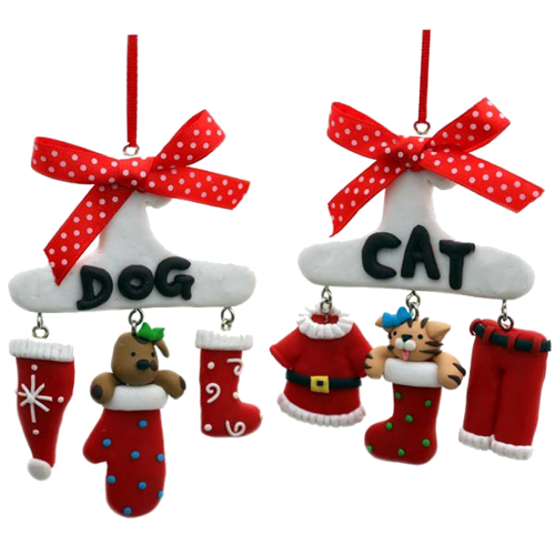 Weihnachtsanhänger Hund und Katze