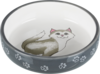 Keramiknapf flach mit Katze und Pfoten 0,3l